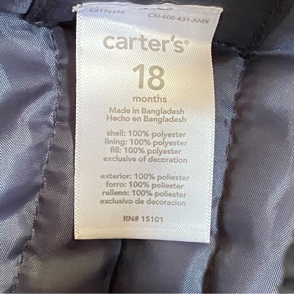 Snow Pants Size 18 months Bibs Ski Overalls navy Blue white monster face knees - Picture 13 of 14